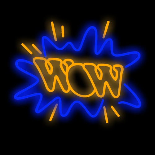WOW – Explosion i serietidningsstil, ny modell – LED-neonskylt (5 V USB)