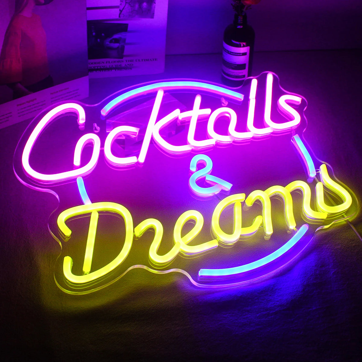 Cocktails Dreams – LED-neonskylt (5 V USB)