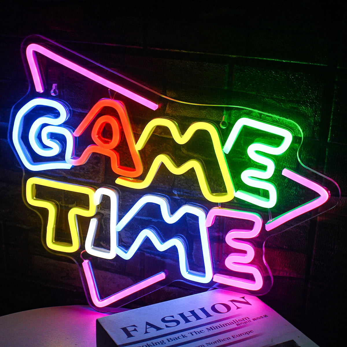 GAME TIME – Triangel – LED-neonskylt (5 V USB)