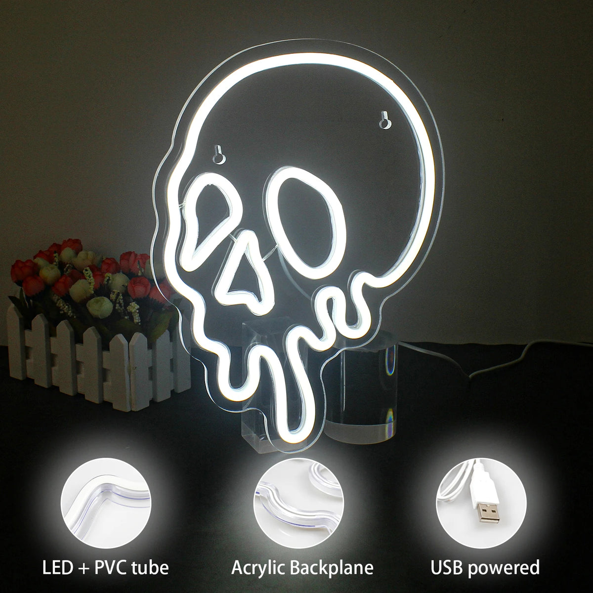 Halloweenmotiv – LED-neonskylt (5 V USB)