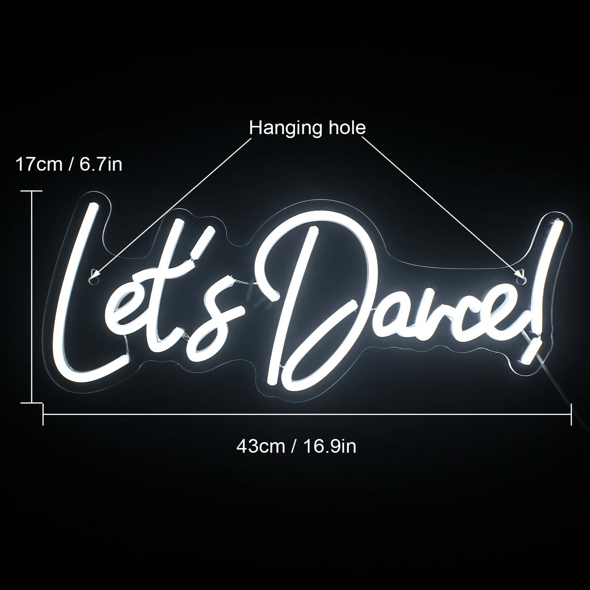 Lets Dance – LED-neonskylt (5 V USB)