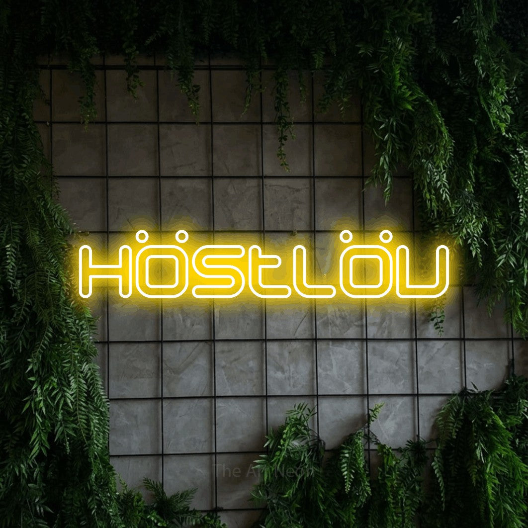 LED neon sign reading “Höstlöv”, arranged in a single line.