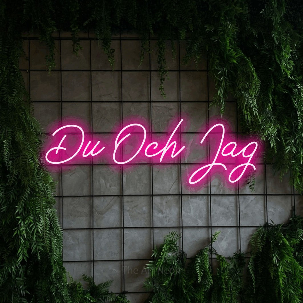 LED neon sign reading “Du Och Jag”, arranged in a single line.