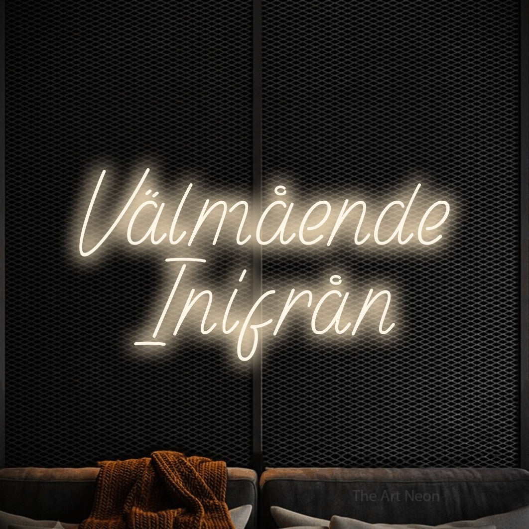 LED neon sign reading “Välmående Inifrån”, arranged in 2 lines.