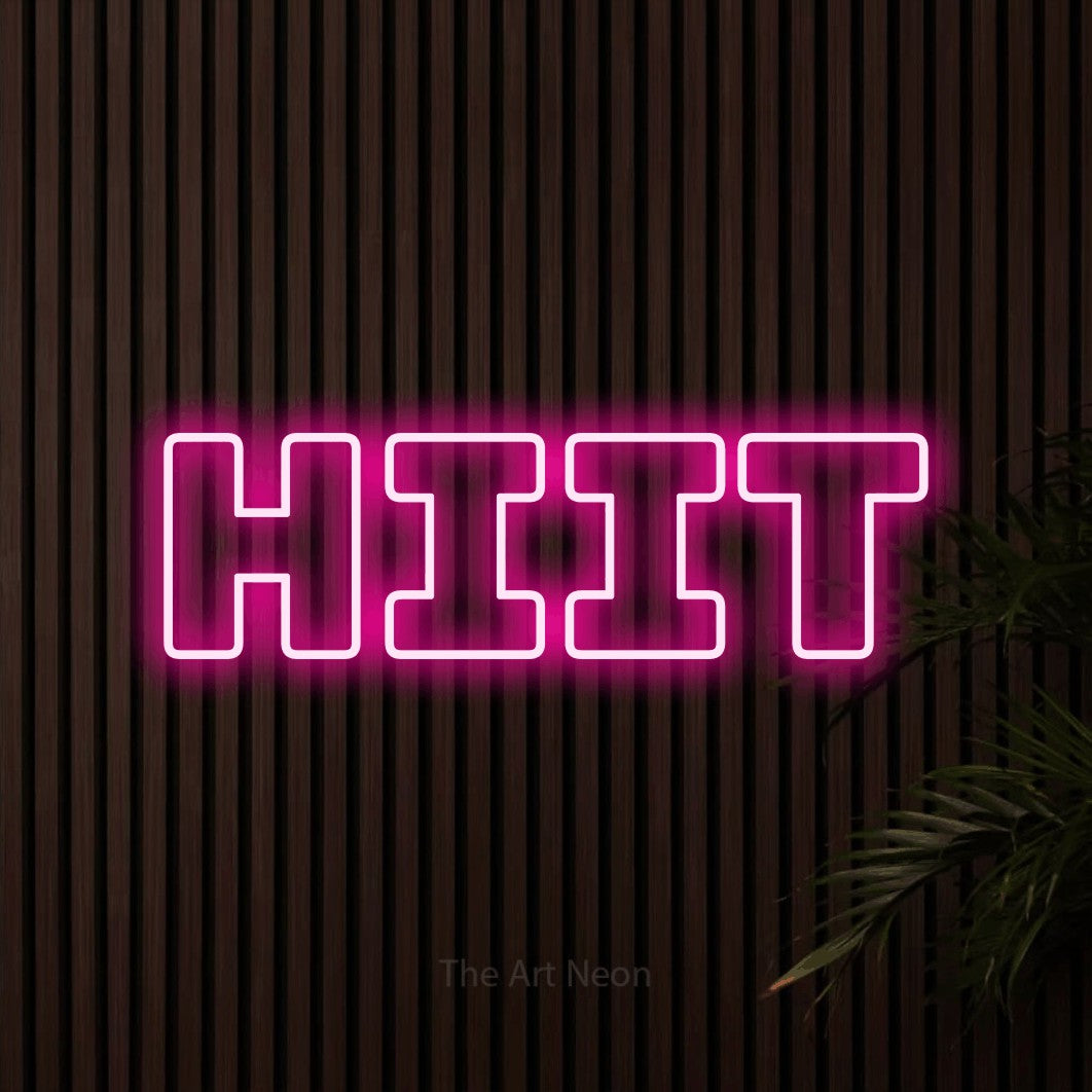 LED neon sign reading “HIIT”, arranged in a single line.