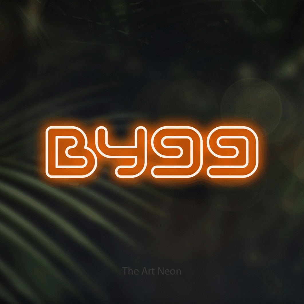 LED neon sign reading “Bygg”, arranged in a single line.