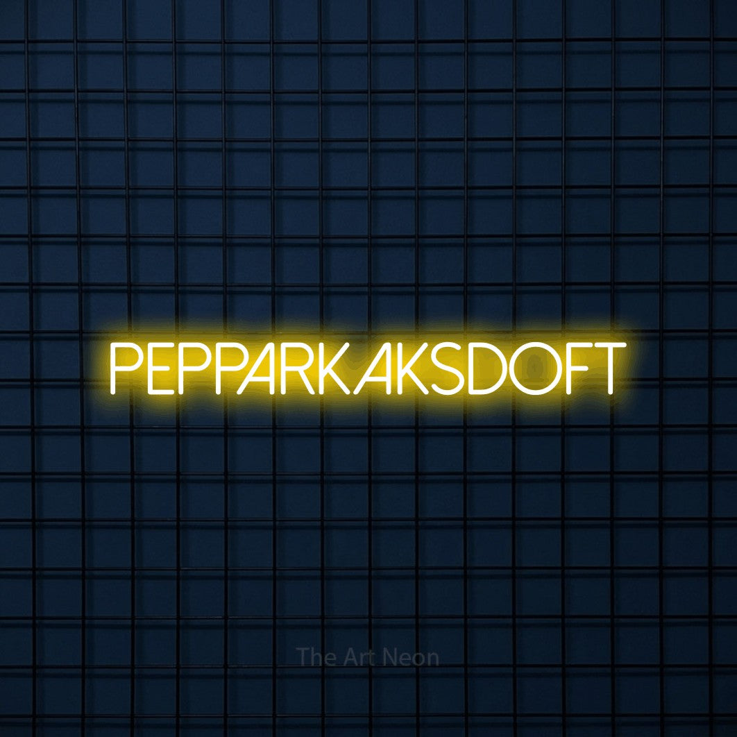 LED neon sign reading “Pepparkaksdoft”, arranged in a single line.