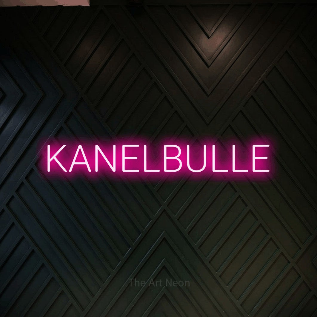 LED neon sign reading “KANELBULLE”, arranged in a single line.
