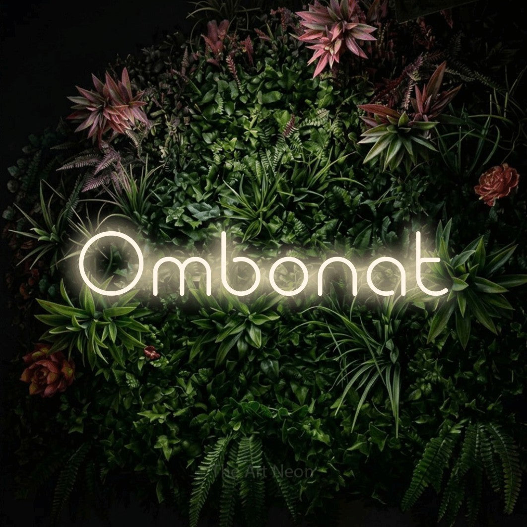 LED neon sign reading “Ombonat”, arranged in a single line.