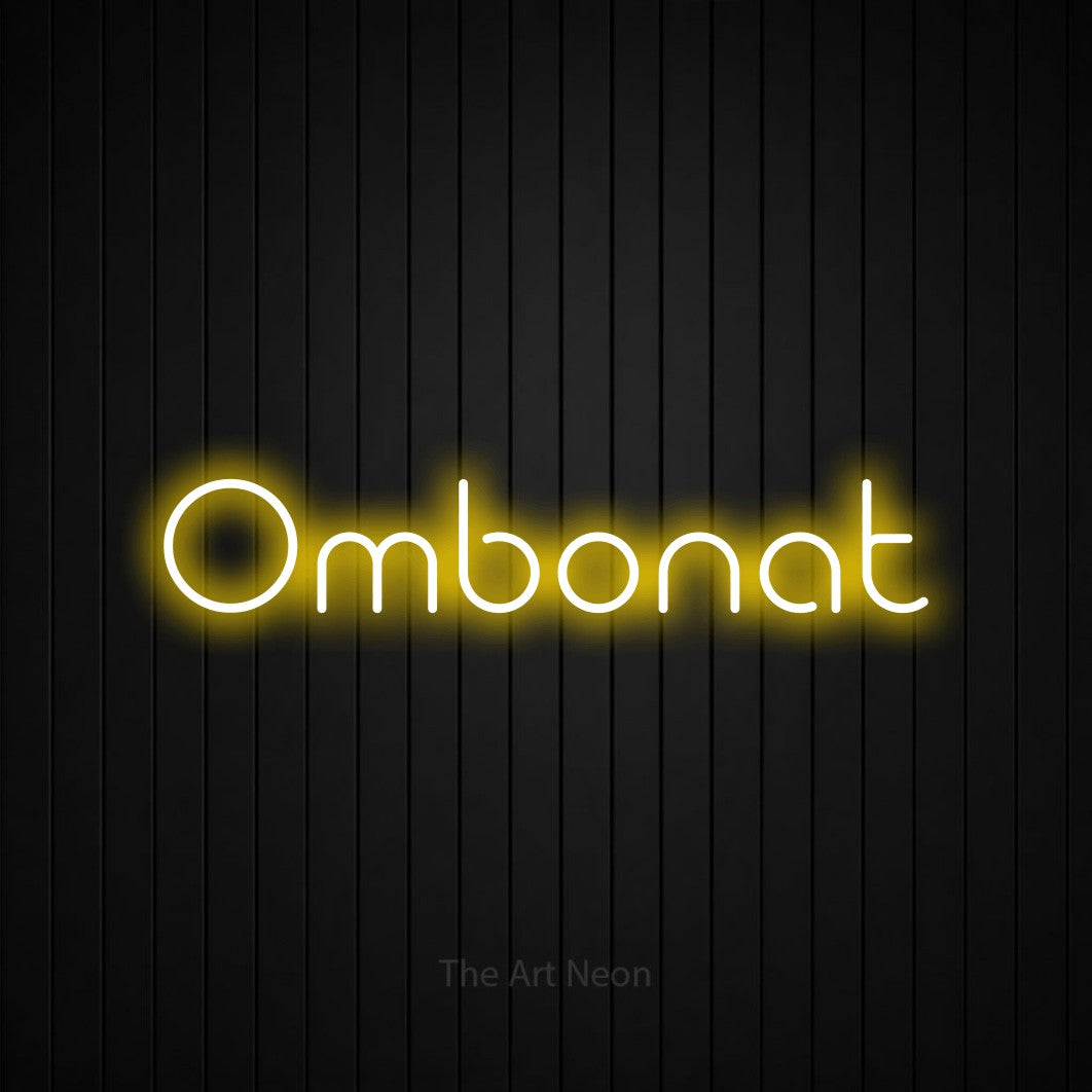 LED neon sign reading “Ombonat”, arranged in a single line.