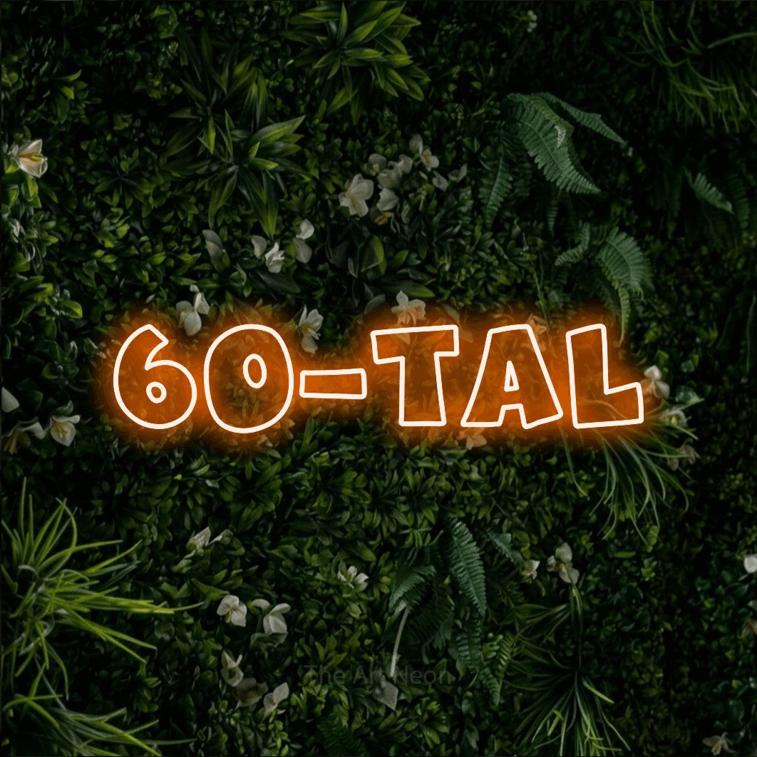 LED neon sign reading “60-tal”, arranged in a single line.