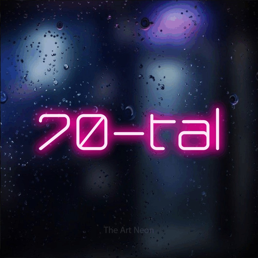 LED neon sign reading “70-tal”, arranged in a single line.