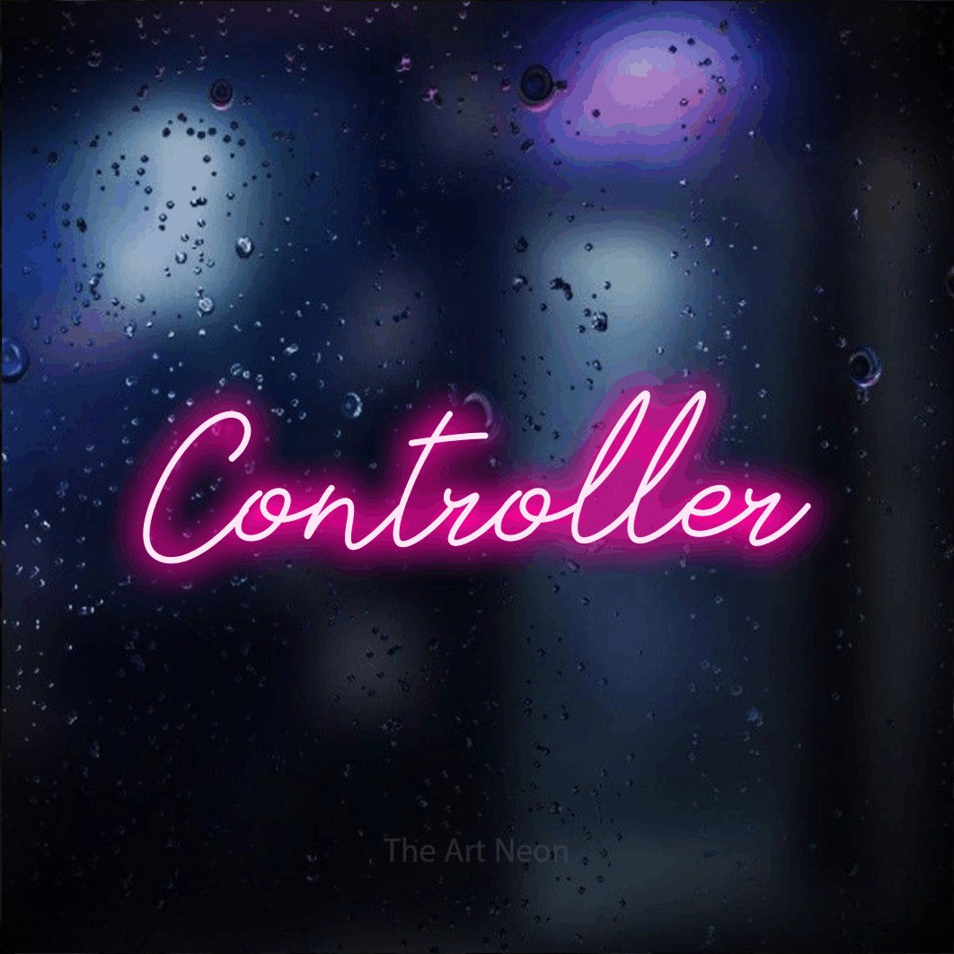 LED neon sign reading “Controller”, arranged in a single line.