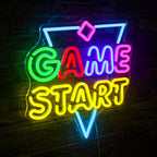 GAME START – Triangel och liten romb – LED-neonskylt (5 V USB)