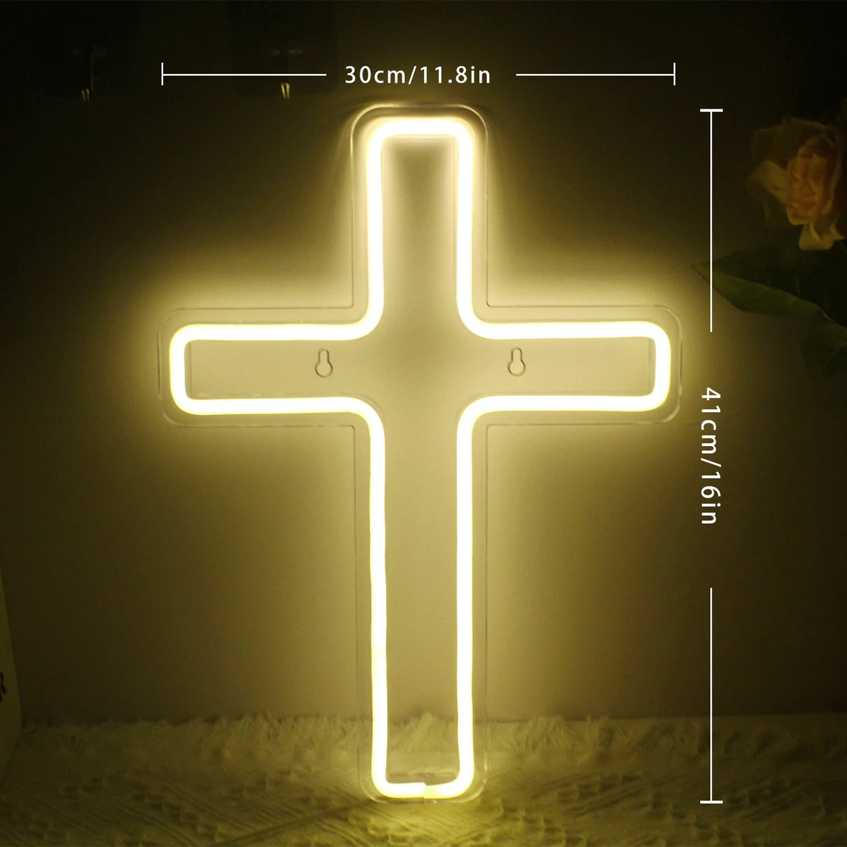 Kors – LED-neonskylt (5 V USB)
