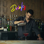 Drinks – Färgglada bokstäver – LED-ljusskylt (5 V USB)