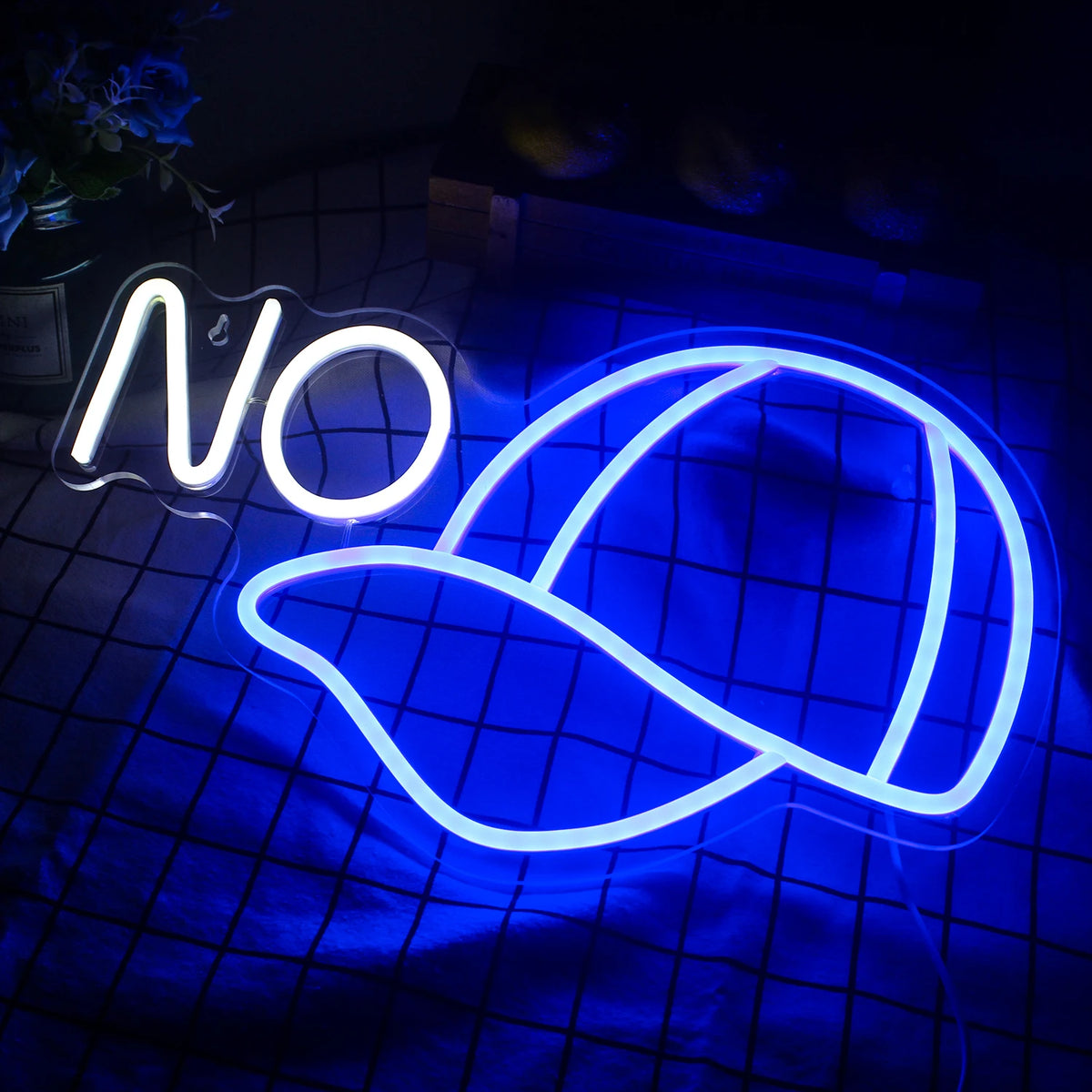 NO – Basebollkeps – LED-neonskylt (5 V USB)