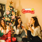 Merry Christmas – Stjärna – LED-neonskylt (5 V USB)