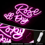 Rose all Day – LED-ljusskylt (5 V USB)