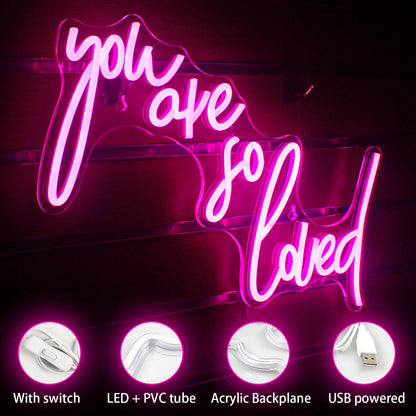 Du är älskad 5V USB LED Ljusskylt - Prisvärd