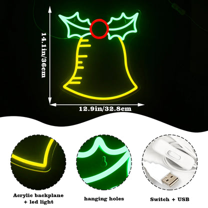 Klocka God Jul 5V USB LED Ljusskylt - Prisvänlig