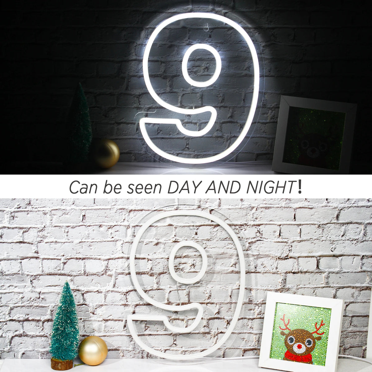 Födelsedagssiffror 0–9 – LED-neonskylt (5 V USB)