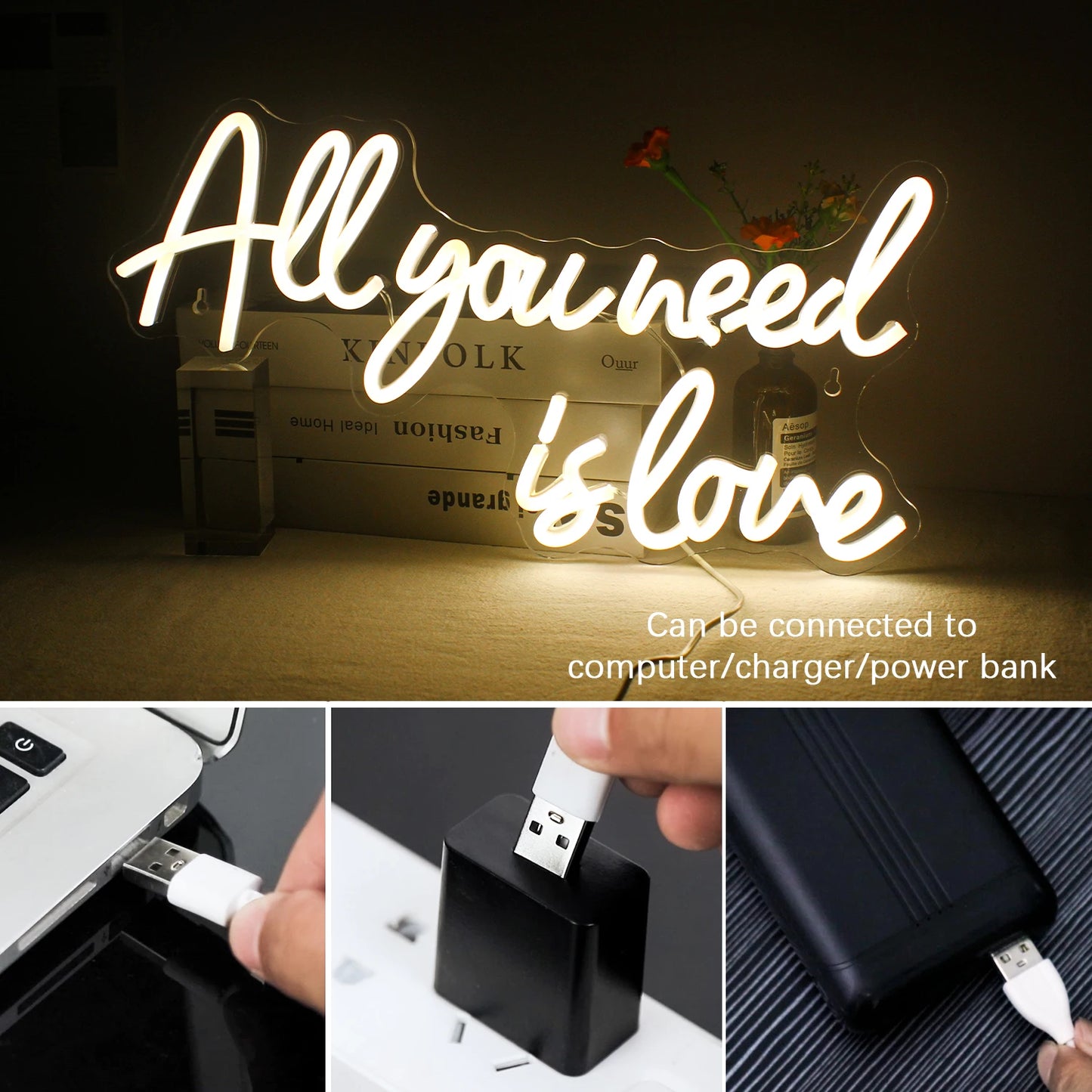 All You Need is Love - Wedding 5V Mini USB LED Neon Signs