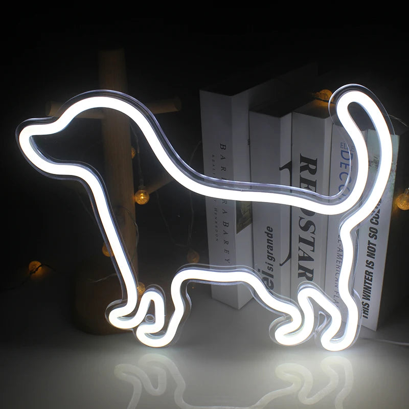 Liten hund – LED-neonskylt (5 V USB)