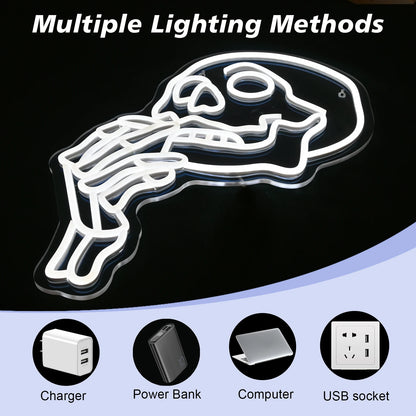 Dödskalle 5V USB LED Ljusskylt - Prisvänlig