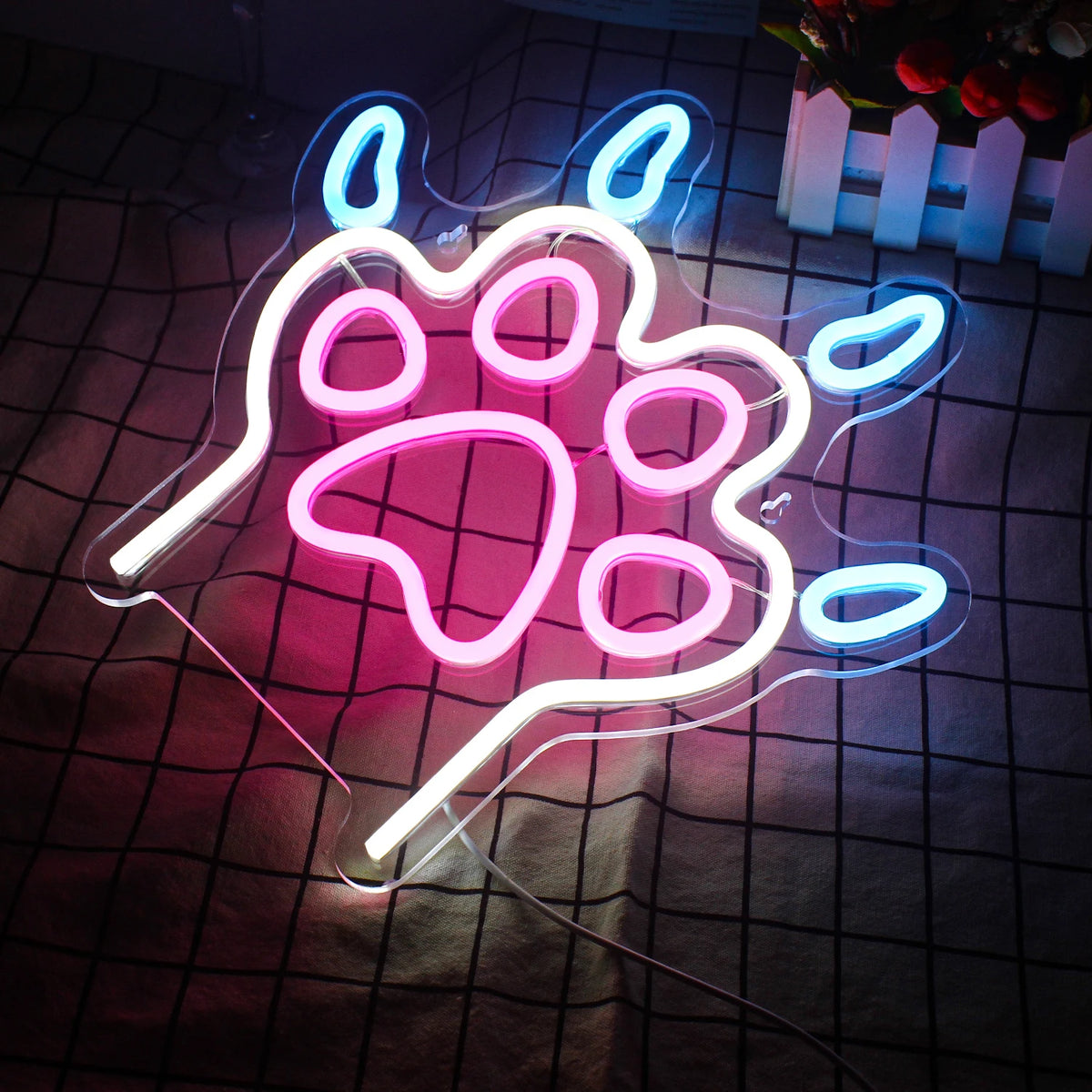 Hundtass – LED-neonskylt (5 V USB)