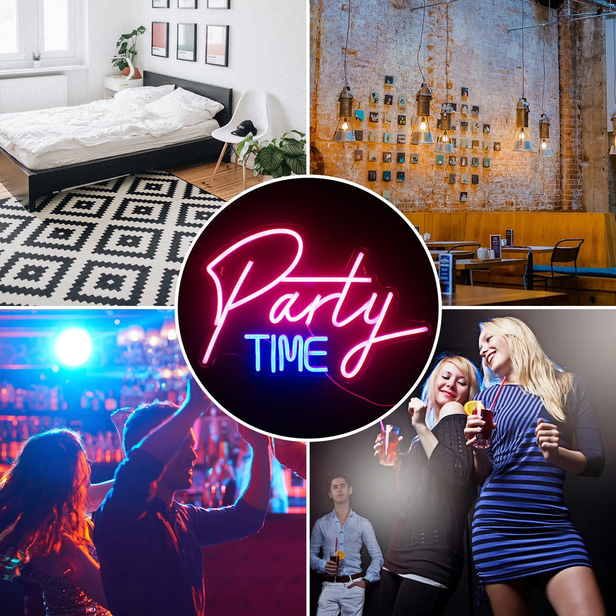 Party Time – LED-neonskylt (5 V USB)