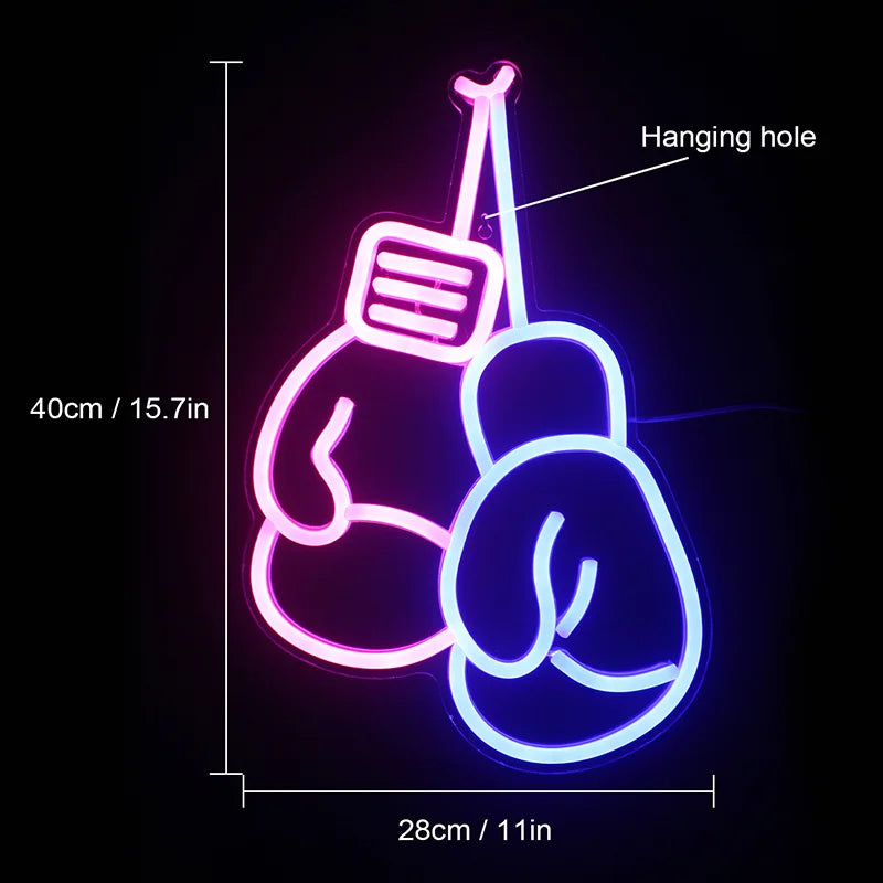 Boxningshandskar – LED-neonskylt (5 V USB)
