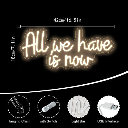 All We Have Is Now 5V USB LED Ljusskylt - Budgetvänlig