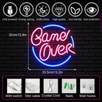 Game Over 5V USB LED Neon Sign - Budget Friendly