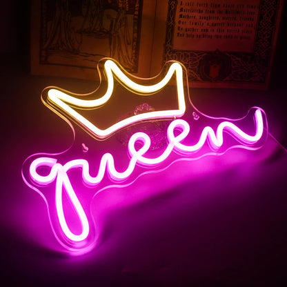 Queen 5V USB LED Ljusskylt - Budgetvänlig