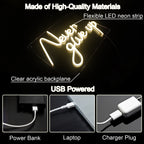 Never Give Up – LED-neonskylt (5 V USB)