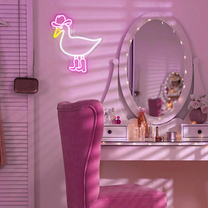 Rosa och vit cowboyanka 5V USB LED ljusskylt - Prisvänlig