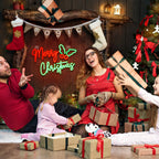 Merry Christmas – Julblad vid sidan – LED-neonskylt (5 V USB)