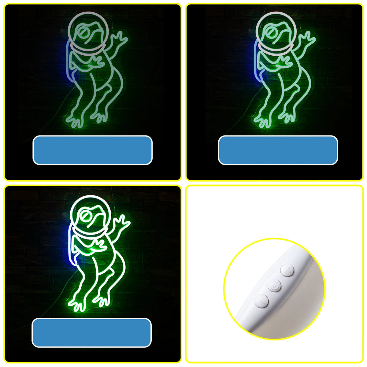 Grön groda – LED-neonskylt (5 V USB)