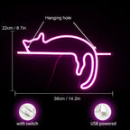 Katt – LED-neonskylt (5 V USB)