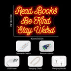 Read Books Be Kind Stay Weird – LED-neonskylt (5 V USB)