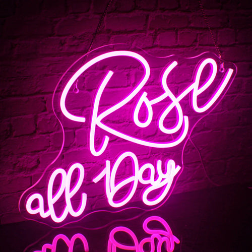Rose all Day – LED-ljusskylt (5 V USB)