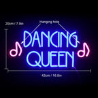 DANCING QUEEN – Musiknoter – LED-neonskylt (5 V USB)