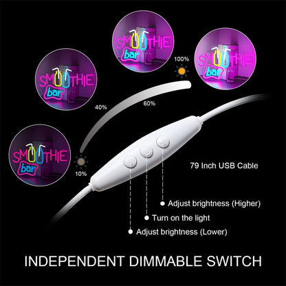 Smoothie Bar 5V USB LED Ljusskylt - Prisvärd