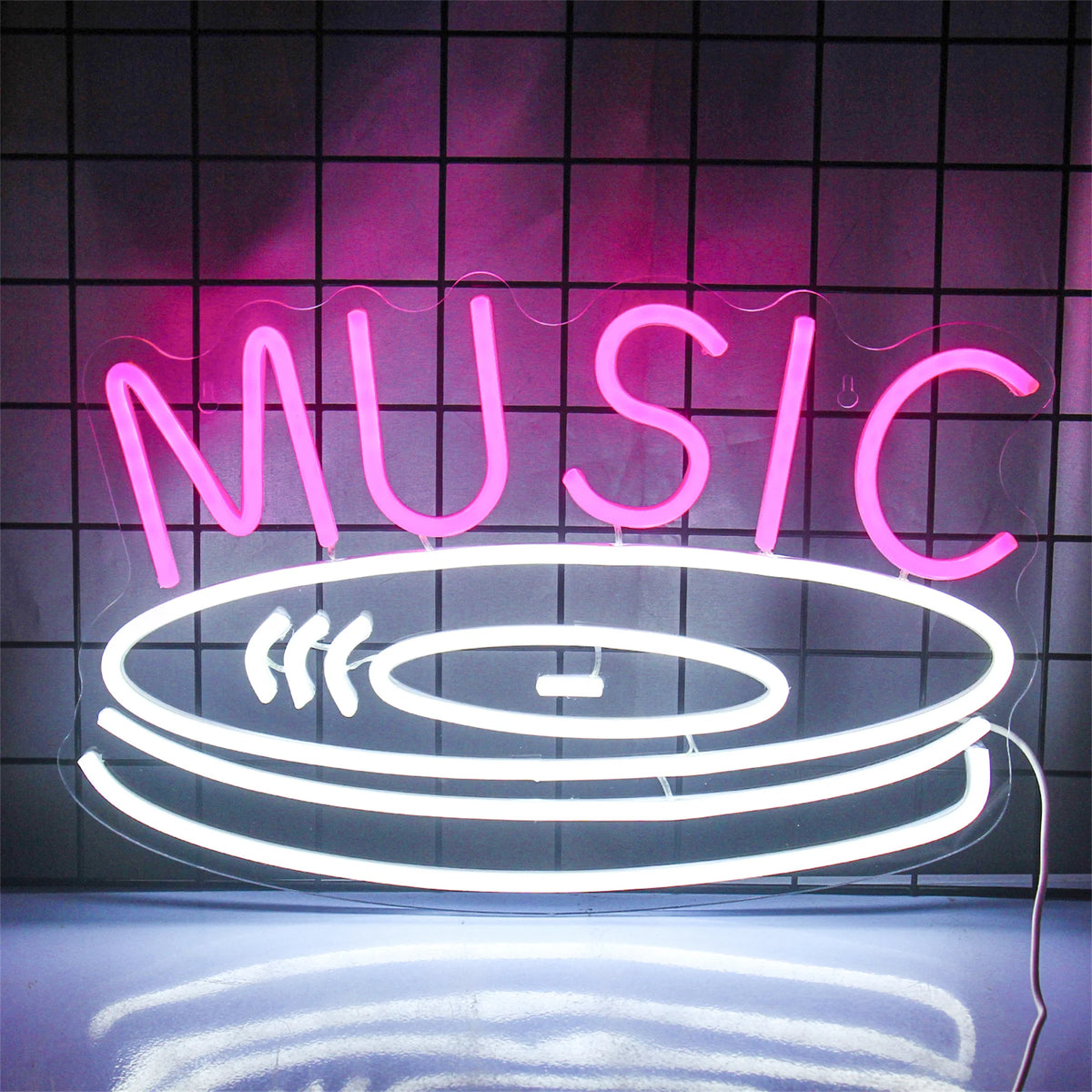 MUSIC – Vinylskiva – LED-neonskylt (5 V USB)