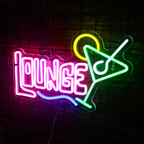 LOUNGE – Martiniglas – LED-ljusskylt (5 V USB)
