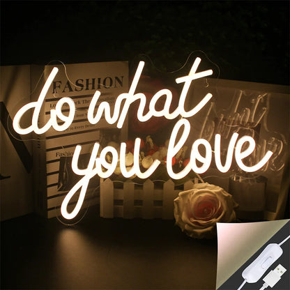 Gör Det Du Älskar 5V USB LED Ljusskylt - Budgetvänlig