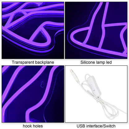 Come Down 5V USB LED Ljusskylt - Prisvänlig
