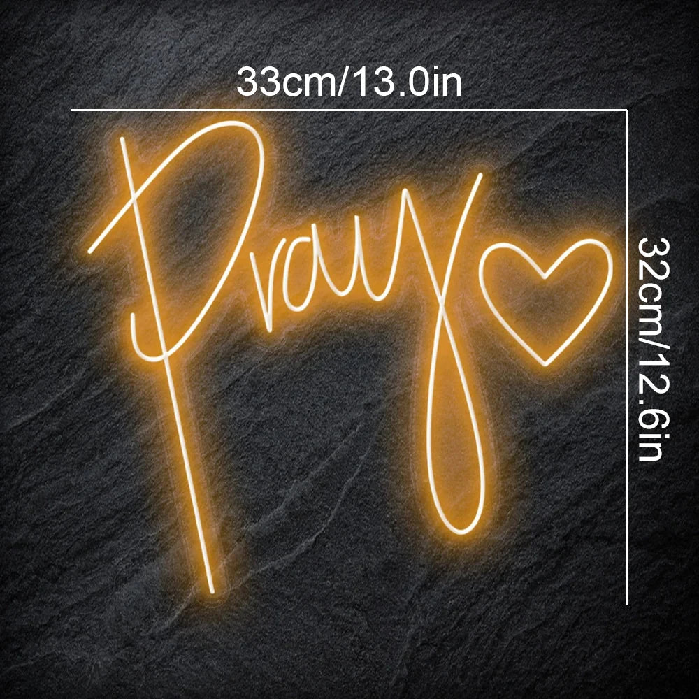 Pray 5V USB LED Neon Sign - Budget Friendly