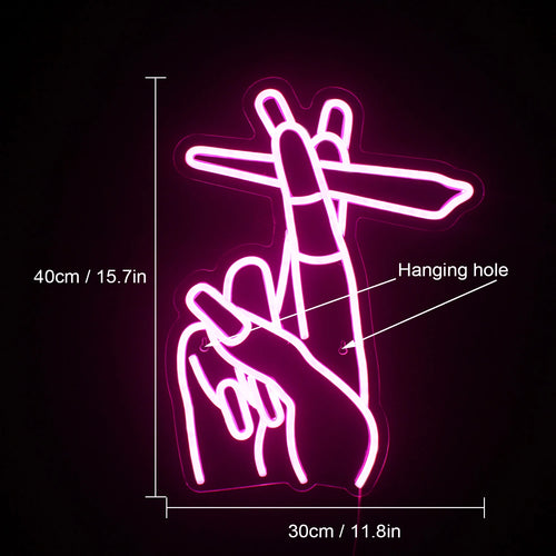 Hand med cigarett – LED-neonskylt (5 V USB)